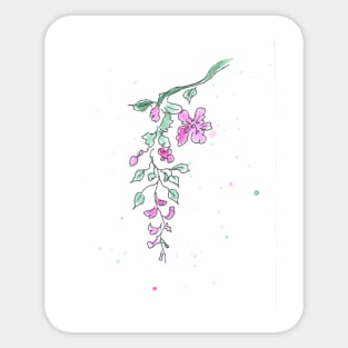 Flower branch, bunch. Watercolor, art decoration, sketch. Illustration hand drawn modern Sticker